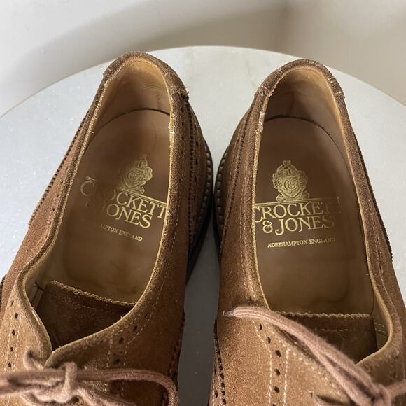 Crockett & Jones Tan Brogue Oxford Wingtip Rochester Shoes Sz UK 8.5 / US 9.5 - Picture 7 of 16